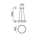 Helestra Luminaire � suspension LIV 40 haut bas, forme de l'anneau IP20, blanc mat gradable