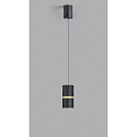 Luminaire � suspension ROK � 1 flamme, r�glable, direct / indirect, focalisable IP20, or mat, noir mat gradable