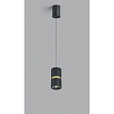 Helestra Luminaire � suspension ROK � 1 flamme, r�glable, direct / indirect, focalisable IP20, or mat, noir mat gradable