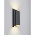 Helestra Luminaire mural TOCO angulaire, direct / indirect IP54, noir mat gradable