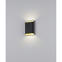 Helestra Luminaire mural TOCO angulaire, direct / indirect IP54, noir mat gradable