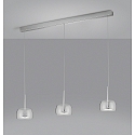 Helestra Luminaire � suspension FLUTE 3 flammes IP20, chrome, satin� gradable