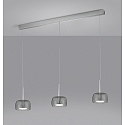 Helestra Luminaire � suspension FLUTE 3 flammes IP20, chrome, satin� gradable
