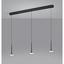 Luminaire � suspension FLUTE 3 flammes IP20, satin�, chrome noir gradable