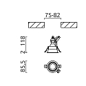 Plafonnier encastré NESO pivotant GU10 IP20