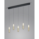 Luminaire � suspension LIDOS 5 flammes, direct / indirect IP20, noir mat gradable