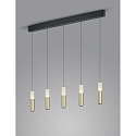Helestra Luminaire � suspension LIDOS 5 flammes, direct / indirect IP20, noir mat gradable