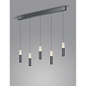 Luminaire � suspension LIDOS 5 flammes, direct / indirect IP20, chrome noir gradable