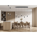Helestra Luminaire � suspension LIDOS 5 flammes, direct / indirect IP20, chrome noir gradable
