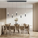 Helestra Luminaire � suspension LIDOS 5 flammes, direct / indirect IP20, chrome noir gradable