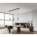 Helestra pendant luminaire GARA 1 flame E27 IP20, black chrome dimmable