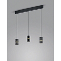 Luminaire � suspension ROK 3 flammes, r�glable, direct / indirect, focalisable IP20, or mat, noir mat gradable