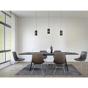 Helestra Luminaire � suspension ROK 3 flammes, r�glable, direct / indirect, focalisable IP20, or mat, noir mat gradable