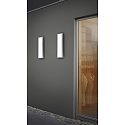 Helestra outdoor wall luminaire SCALA square, long IP44, graphite, white 
