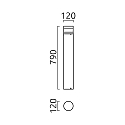 Helestra Borne d'�clairage MONO cylindrique IP54, graphite 