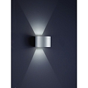 Helestra Luminaire mural d�ext�rieur SIRI 44-R haut bas, rond, r�glable IP54, gris argent gradable