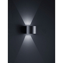 Luminaire mural d�ext�rieur SIRI 44-R haut bas, rond, r�glable IP54, noir mat gradable