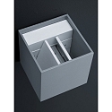 Helestra Luminaire mural d�ext�rieur SIRI 44-L haut bas, angulaire, r�glable IP54, nickel mat, anodis� gradable