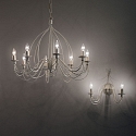 Lustre CORTE SP8 8 flammes E14 IP20, blanc antique 