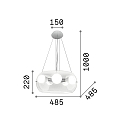 Ideal Lux Pendant luminaire AUDI-10 SP5, 5 flames, E27, 60W, transparent