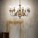 Ideal Lux Lustre DORA SP8 8 flammes E14 IP20, or antique, feuille d'or 