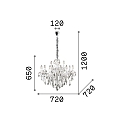 Ideal Lux Lustre FLORIAN SP12 12 flammes E14 IP20, transparent 