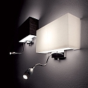Wall luminaire HOTEL AP2, 2 flames, 1xE27 and 1xLED, white