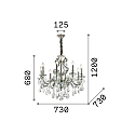 Lustre GIOCONDA SP8 8 flammes E14 IP20