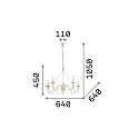 Ideal Lux Lustre CORTE SP5 5 flammes E14 IP20, rouille 