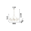 Ideal Lux Lustre CORTE SP8 8 flammes E14 IP20, rouille 