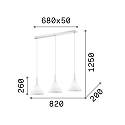 Ideal Lux Luminaire à suspension COCKTAIL SB3 SMALL 3 flammes E14 IP20, blanche