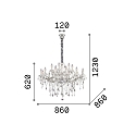 Ideal Lux Chandelier FLORIAN SP18, 18 flames, E14, gold