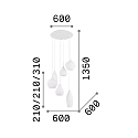 Ideal Lux Luminaire � suspension SOFT SP6 6 flammes E14 IP20, blanche gradable