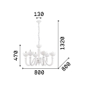 Ideal Lux Lustre BON BON 6 flammes E14 IP20, blanche