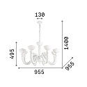 Ideal Lux Luminaire à suspension BON BON 8 flammes E14 IP20, blanche