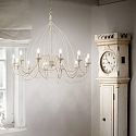 Lustre CORTE SP12 12 flammes E14 IP20, blanc antique 