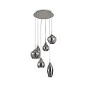 Luminaire � suspension SOFT SP6 6 flammes E14 IP20, scintillant, couleurs fum�e gradable