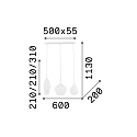 Ideal Lux Luminaire � suspension SOFT SP3 3 flammes E14 IP20, scintillant, couleurs fum�e gradable
