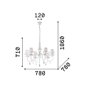 Ideal Lux Lustre BLANCHE SP6 6 flammes E14 IP20, noir 