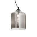 Pendant luminaire BISTR� SP1 SQUARE, � 24cm, E27, smoked glass / black