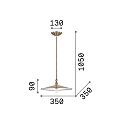 Ideal Lux Luminaire à suspension CANTINA SP1 E27 IP20, laiton antique