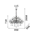 Ideal Lux Lustre COLOSSAL SP15 15 flammes E14 IP20, transparent