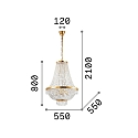 Luminaire à suspension CAESAR 12 flammes G9 IP20