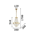 Ideal Lux Lustre CAESAR SP6 6 flammes G9 IP20, or