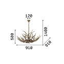 Ideal Lux Lustre CHALET SP8 8 flammes E14 IP20, beige