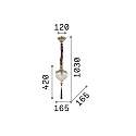 Ideal Lux Pendant luminaire HAREM SP1, 1 flame, E27, antique brass