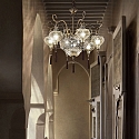 Ideal Lux Lustre HAREM SP9 9 flammes E27 IP20, laiton antique