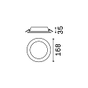 LED recessed area light GROOVE ROUND, IP20, � 16.8cm, 20W 3000K 1550lm 110�, white
