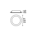 LED recessed area light GROOVE ROUND, IP20, � 22.7cm, 30W 3000K 2450lm 110�, white