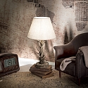 Ideal Lux Lampe de table CHALET E27 IP20, chintz, bois